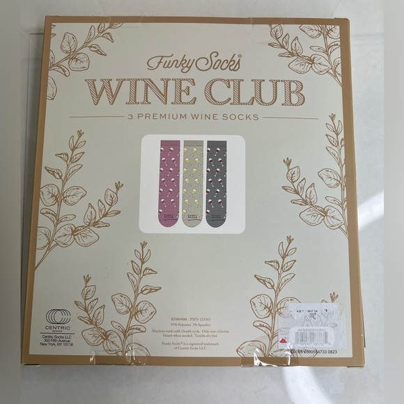 Wine Club Socks Pack Of 3 NWT - Picture 2 of 2